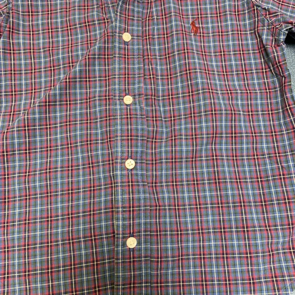 Ralph Lauren Shirt Toddler Boys 3/3T Red Blue Plaid Long Sleeve Button Down
